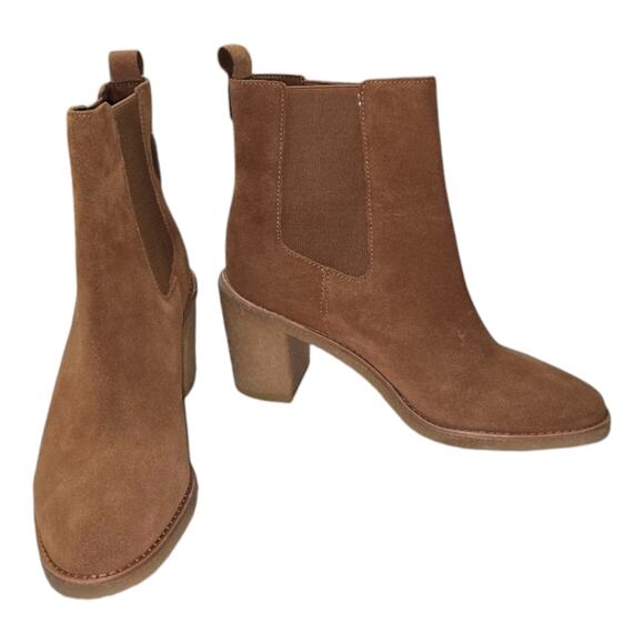 Lauren Ralph Lauren‎ Women's Marianna Chestnut Brown Suede Leather Chelsea Boots - Picture 1 of 12